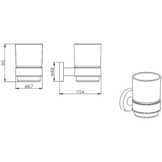 Стакан для зубных щеток Aquatek AQ4004MB Черный матовый